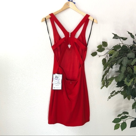 NWT B. Darlin Red Cutout Dress - Picture 5 of 8